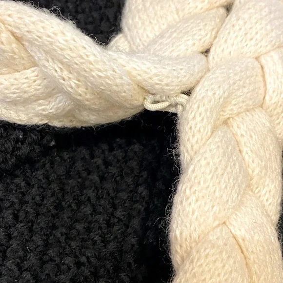 INC International concepts black sweater jacket with white braided trim. large. - Picture 3 of 12